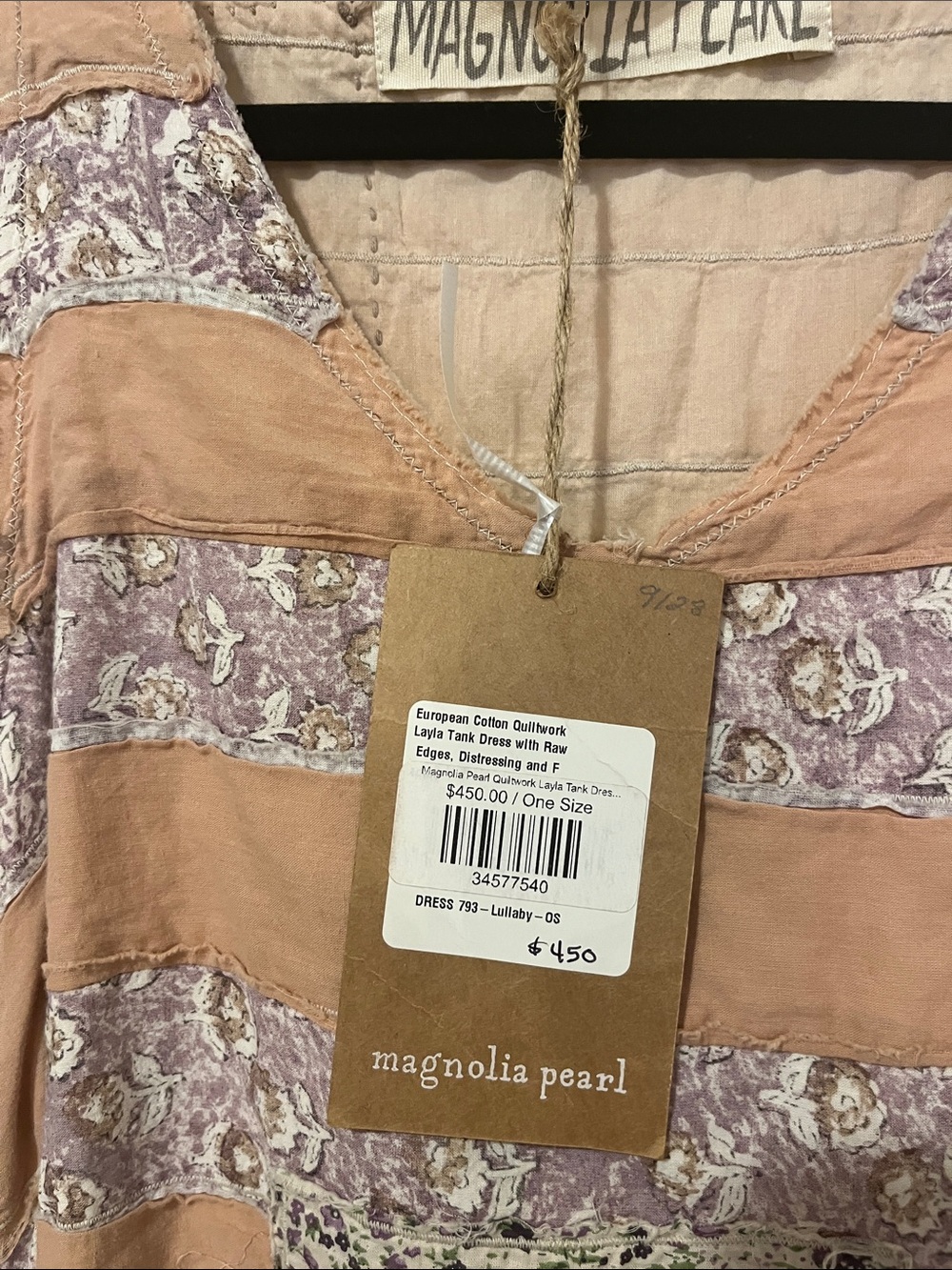 Magnolia Pearl Peach, Cream & Beige Patchwork Maxi Dress NWT - Picture 3 of 8